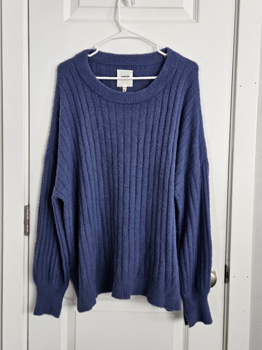 aerie Ribbed Crewneck Sweater in Slate Blue